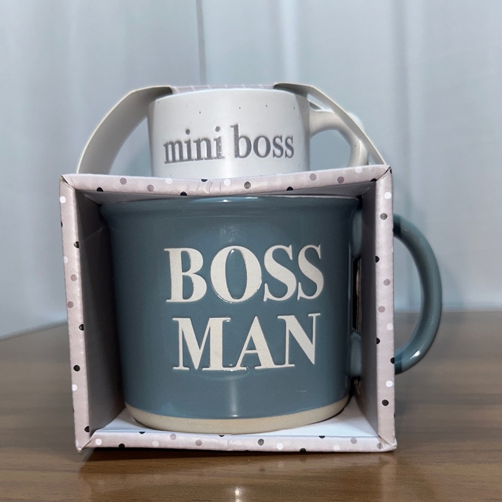 Boss Blue "BOSS MAN" Ceramic Mug Set